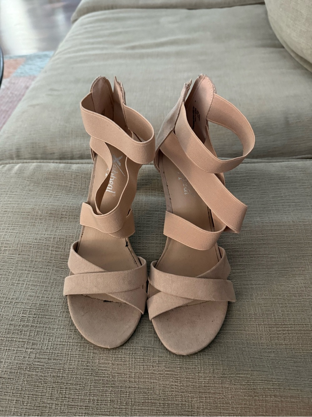 Women’s Blush Strappy Ankle-Wrap Heeled Sandals